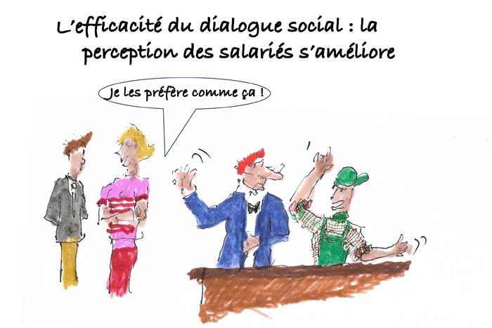Les clés du social : Efficacité du dialogue social : la perception des salariés s'améliore